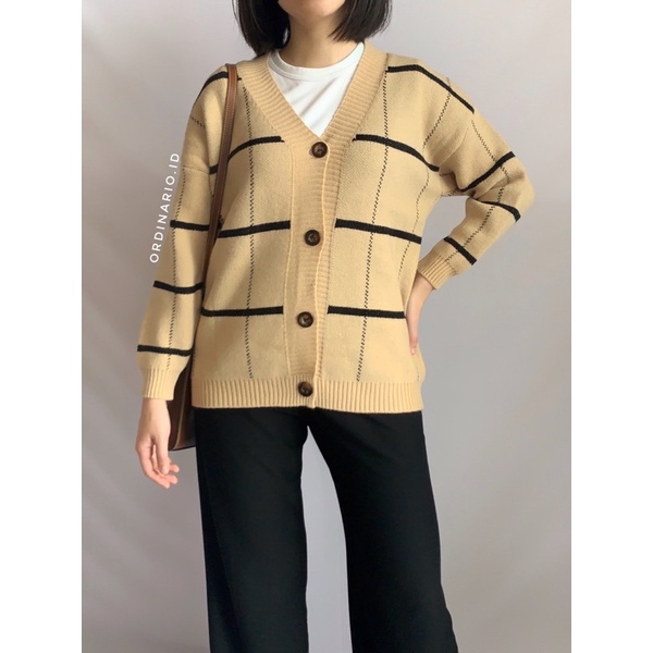 CARDIGAN 021 - Cardigan Rajut Kotak Kotak