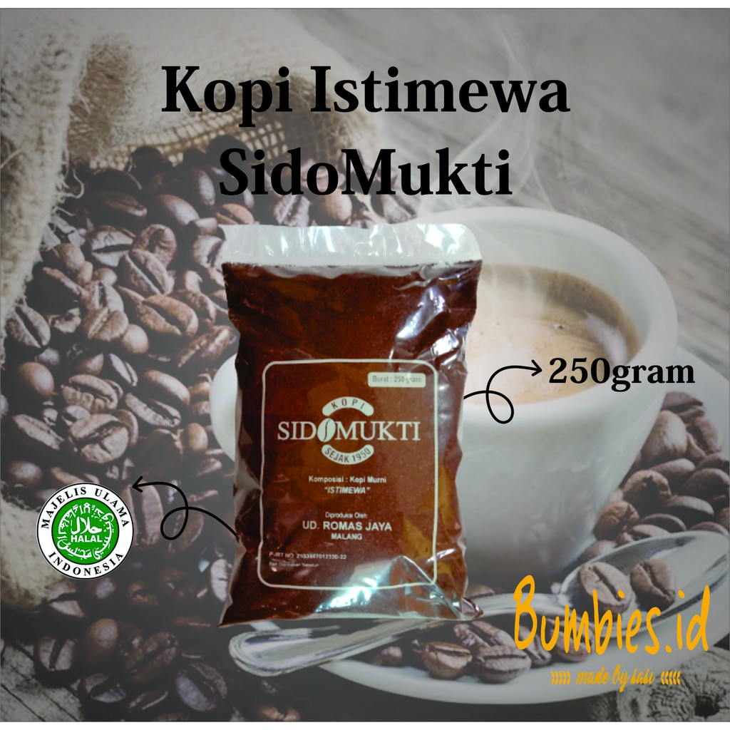 Kopi Bubuk Istimewa SidoMukti 250gram/ Kopi Asli Murni/ Kopi Angkringan / Kopi Herbal / Kopi Robusta