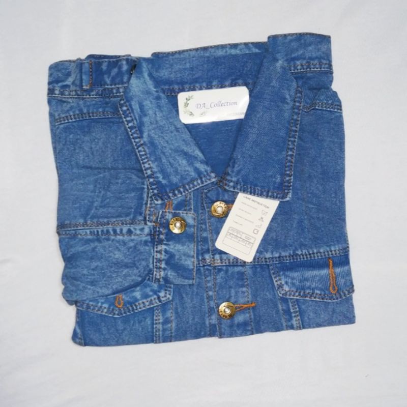 JAKET JEANS WANITA CROPTY-JAKET JEANS SNOW-JAKET JEANS CEWEK(jaket jeanswash)-snow ice blue