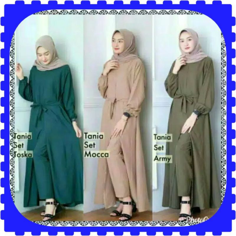 Gamis Tania set setelan baju muslim