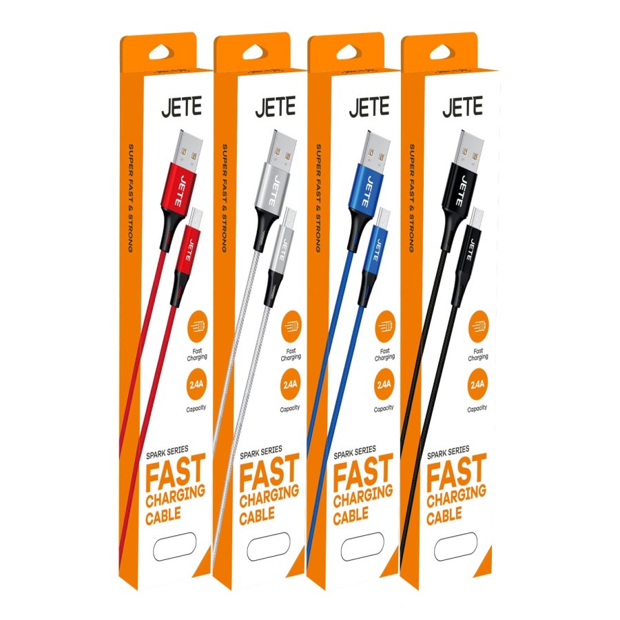 Kabel Data | Kabel USB | Kabel Charger Type C Fast Charging JETE Spark - Garansi 2 Tahun