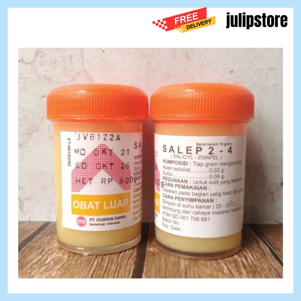 [julipstore] Sulfur 24/krim salep untuk gatal/kudis/kutu air/salep belerang/15 gram