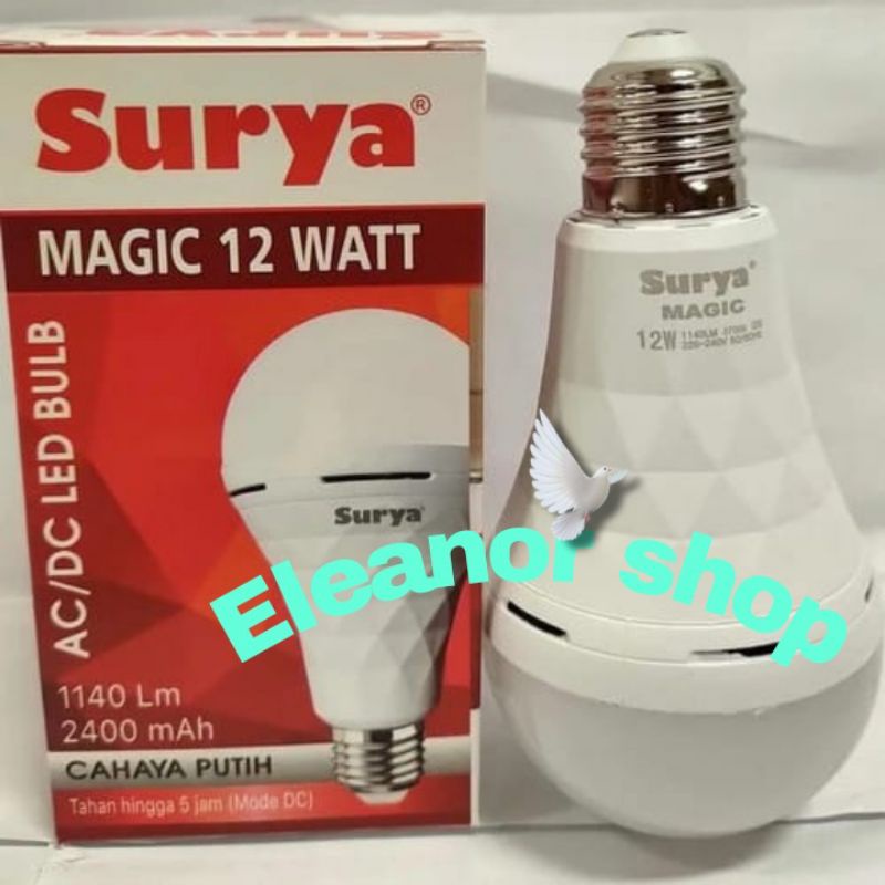 Bohlam Lampu Magic 12 watt Hannochs Surya Cahaya putih