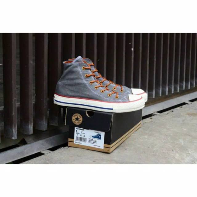 Sepatu Converse Premium Grey High Tinggi Import Vietnam Abu Sneakers Casual Kets Kerja Kuliah Couple