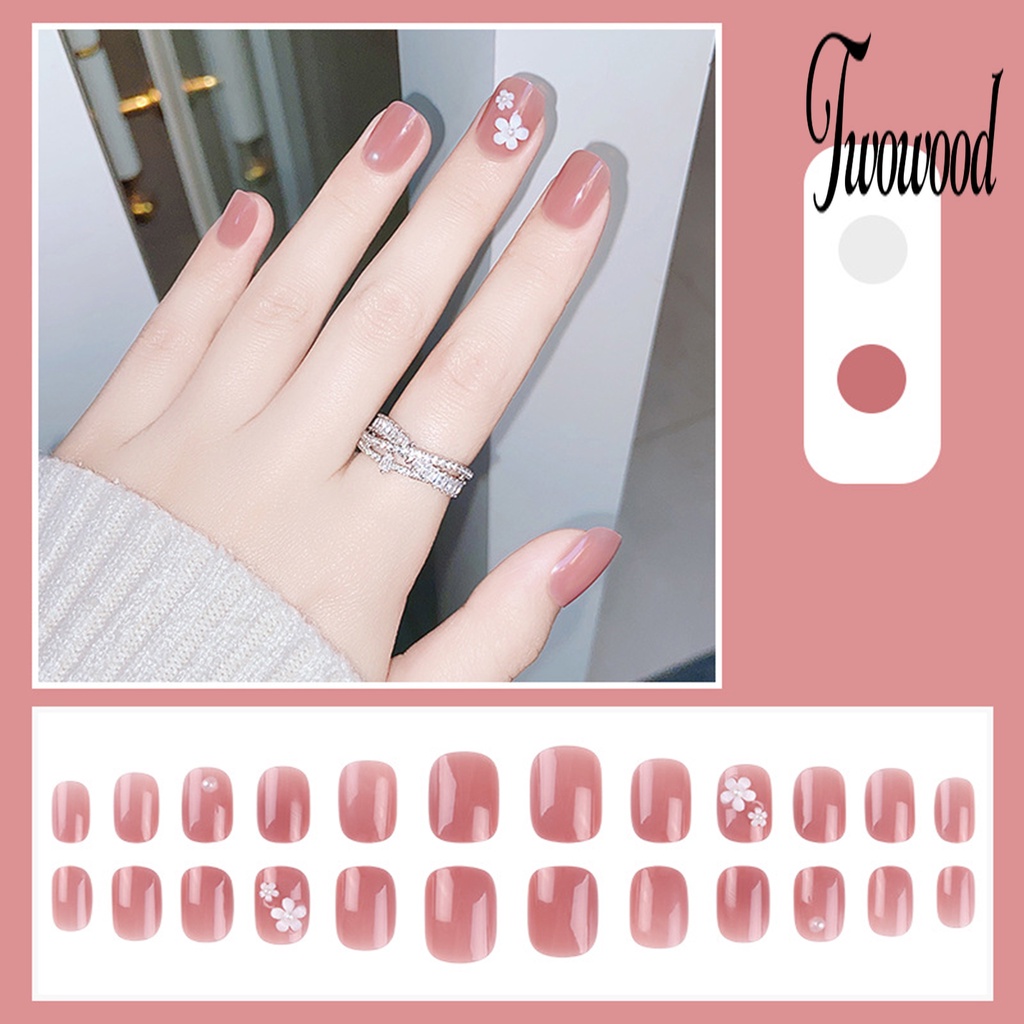 Twowood 1 Set Kuku Palsu Bahan ABS Anti Pudar Untuk Nail Art DIY