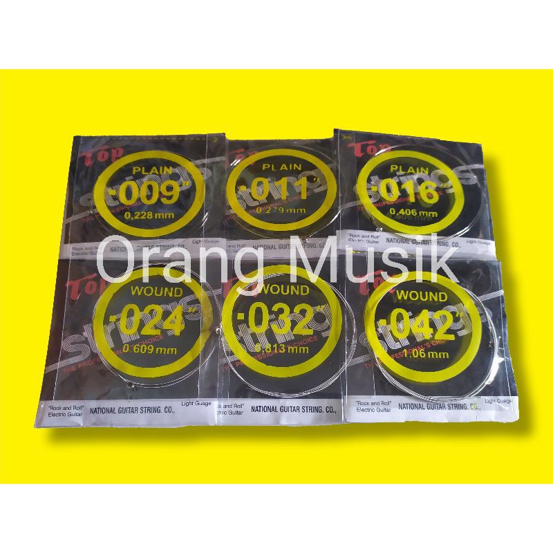 Senar Gitar Top String Ukuran 09 - Senar Top String