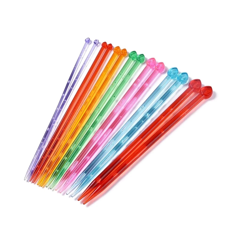 JARUM RAJUT / CROCHET HOOK / KNITTING NEEDLES / HAKKEN / HAKPEN / ALAT RAJUT PLASTIK / JARUM RAJUT QF39 (1 SET 2 PCS)