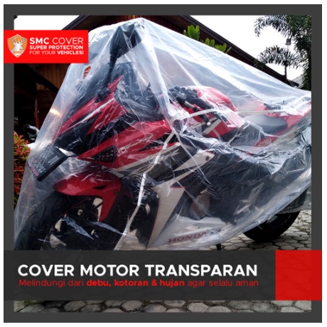 Cover Plastik Tranparan Bening Untuk Sepeda Motor Pelindung Kendaraan Dari Debu dan Hujan