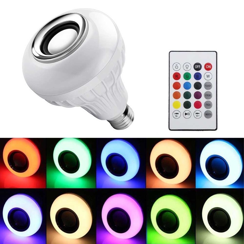 Speaker Bohlam Lampu LED Bluetooth 2 in 1 FREE Remote / Speaker Lampu LED Bluetooth / Lampu Speaker Bluetooth Music / Lampu Bohlam LED Warna Warni / Lampu Tidur LED / Lampu Tidur Aesthetic