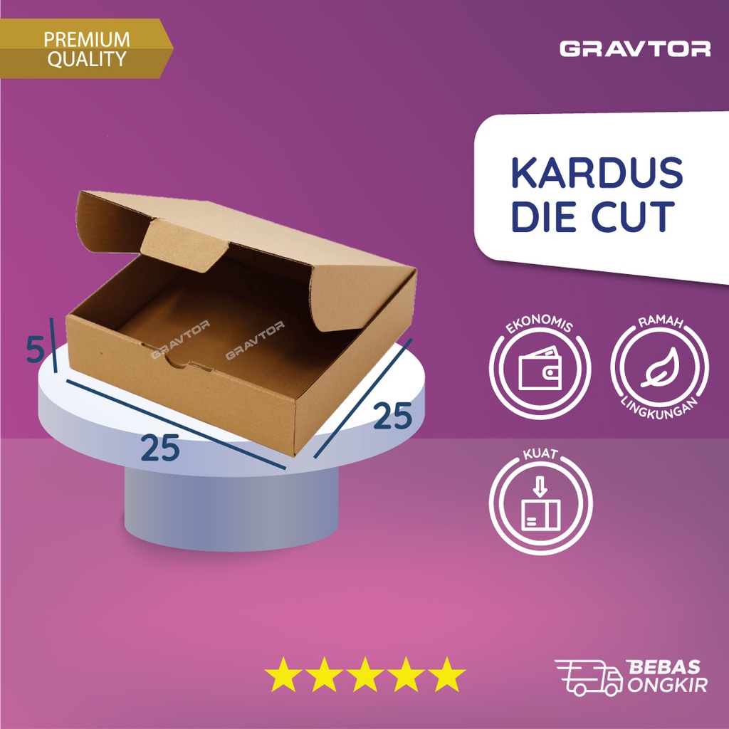 

Kardus Die Cut 25x25x5 - Packaging Box Dus Kemasan Box Pizza Polos Murah Baru