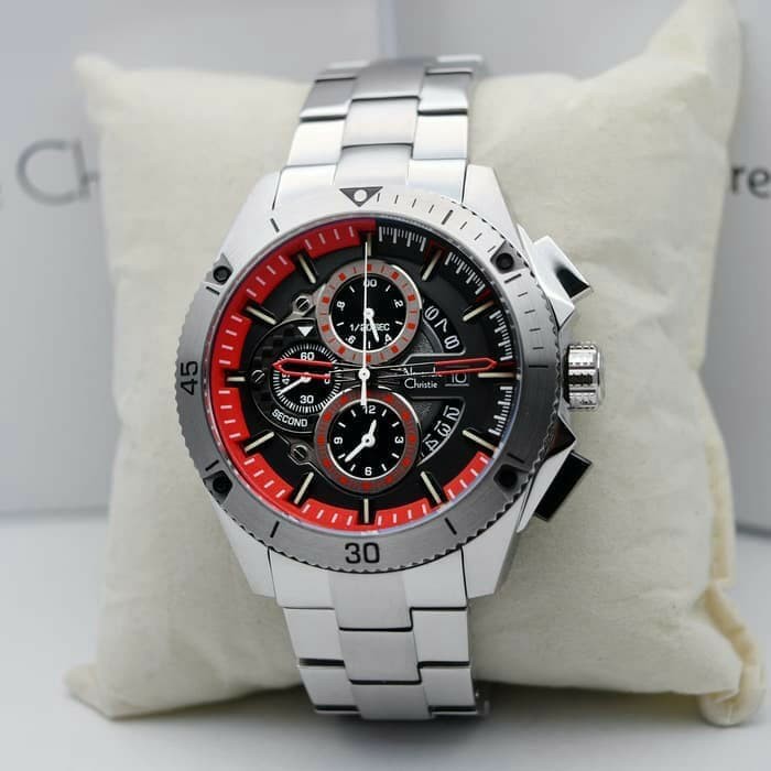 jam tangan pria AC 6465 MC red silver