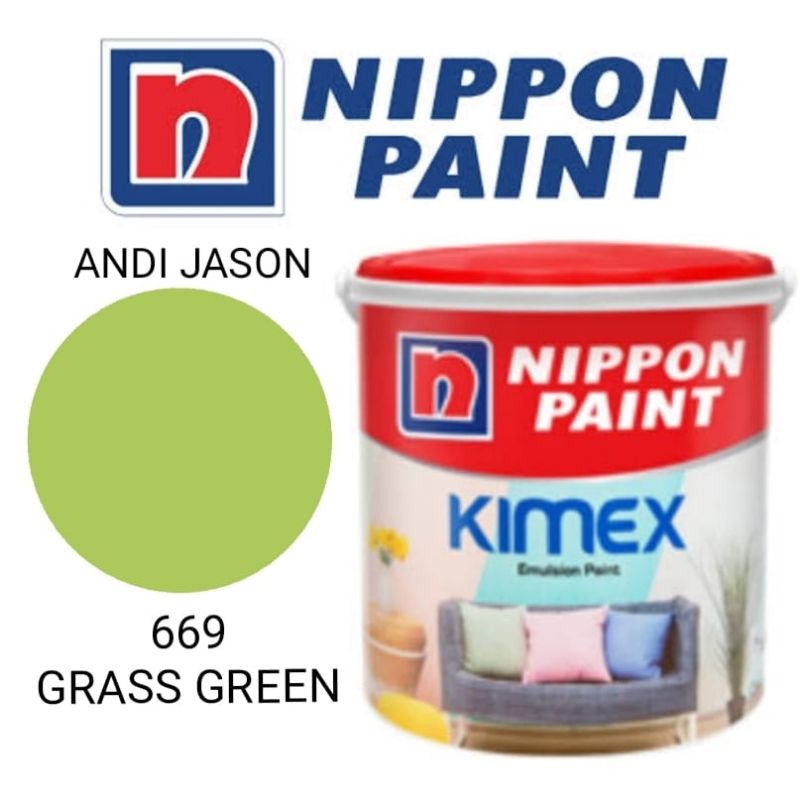 CAT TEMBOK KIMEX NIPPON PAINT 4.5KG / GALON / CAT DINDING / CAT AIR NO 669 GRASS GREEN