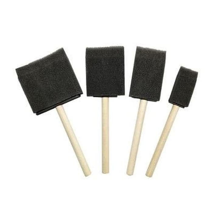 Foam Brush - Kuas Busa Hitam Gagang Kayu