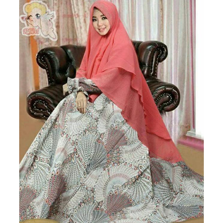 Baju Muslim Gamis Syari Jumbo Busui Brownies Wolfis Monalisa Ld120Cm