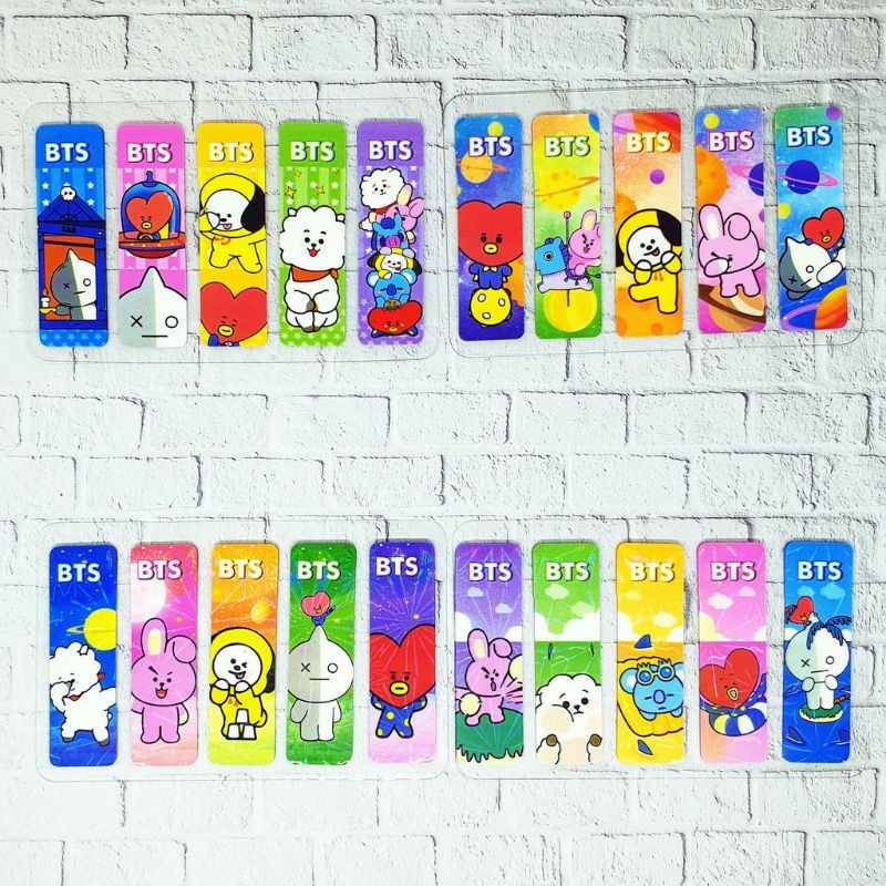 1 SET 100PCS STICKY NOTE /PEMBATAS BUKU BTS BT21 KPOP TERBARU MH1553