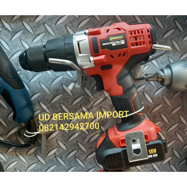 bor listrik tanpa kabel KRISBOW cordless impact drill 13mm