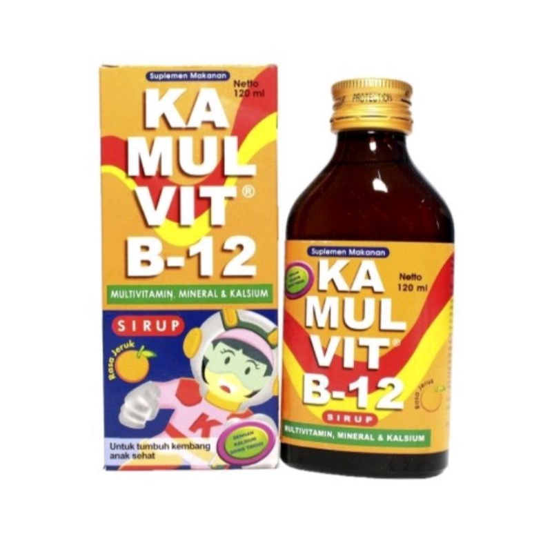 Kamulvit B-12 120ml multivitamin suplemen makanan.