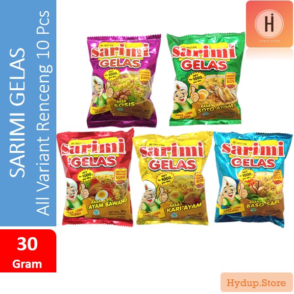 

Sarimi Gelas Renceng isi 10 Sahset Lengkap dengan Sosis @30 Gram