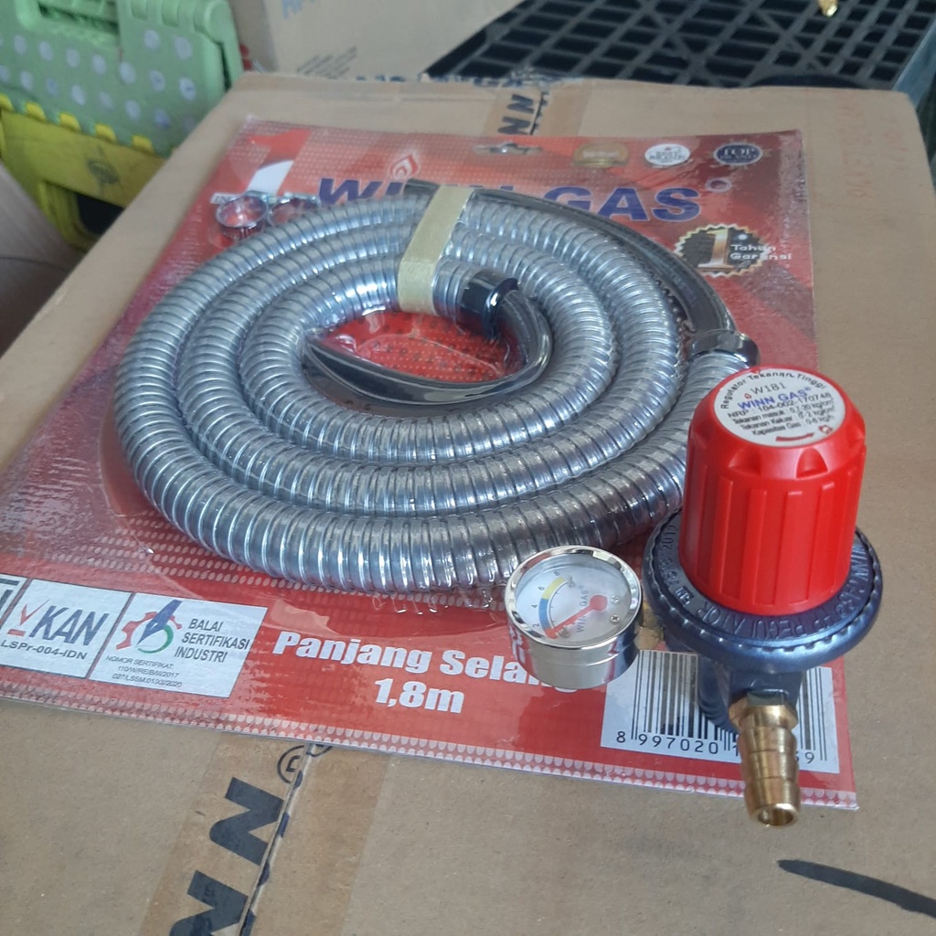 WINN GAS Regulator Gas Tekanan Tinggi W 181 M METER HIGH PRESSURE SELANG