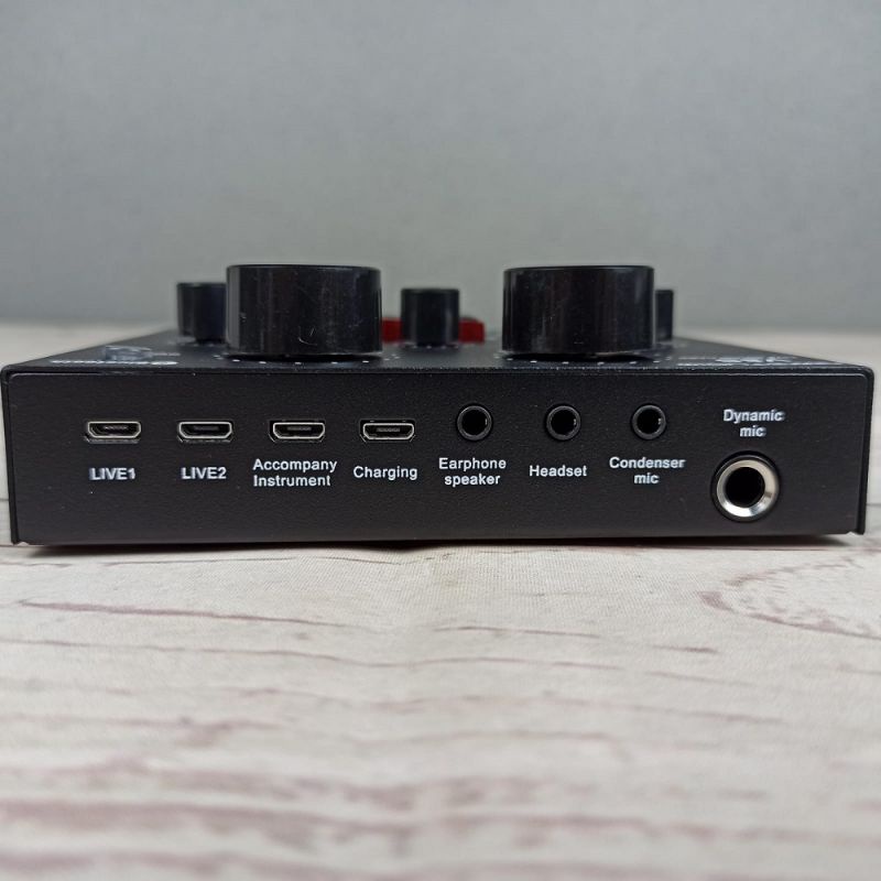 TaffSTUDIO Bluetooth Audio USB External Soundcard Live Broadcast Mic - V8S