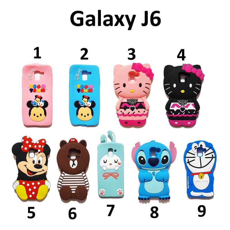 Silikon 3D karakter for SAMSUNG J6 silicon softcase casing hp lucu Silikon boneka lucu pelindung hp case tebal karet softcase lentur