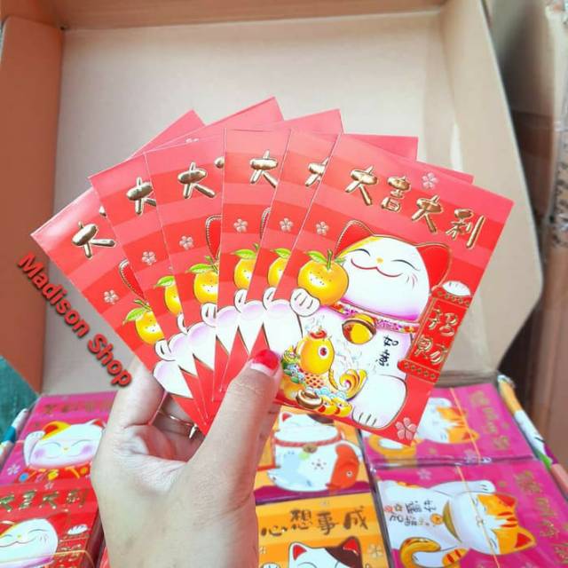 HJQ019 Angpao Kucing Hoki Murah Ampao Fu Imlek Grosir Termurah Parcel