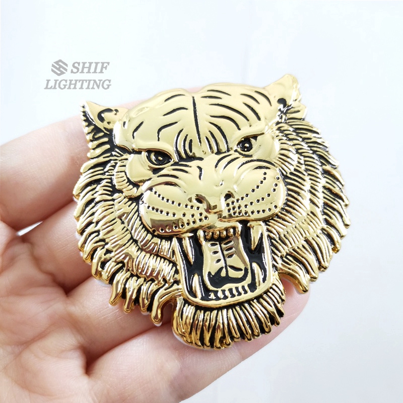 1pc Stiker Emblem Logo Harimau Bahan Metal Untuk Dekorasi Mobil/Motor/Sepeda