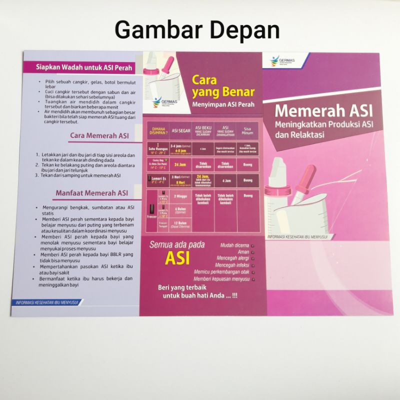 Leaflet Cara Yang Benar Menyimpan Asi Perah