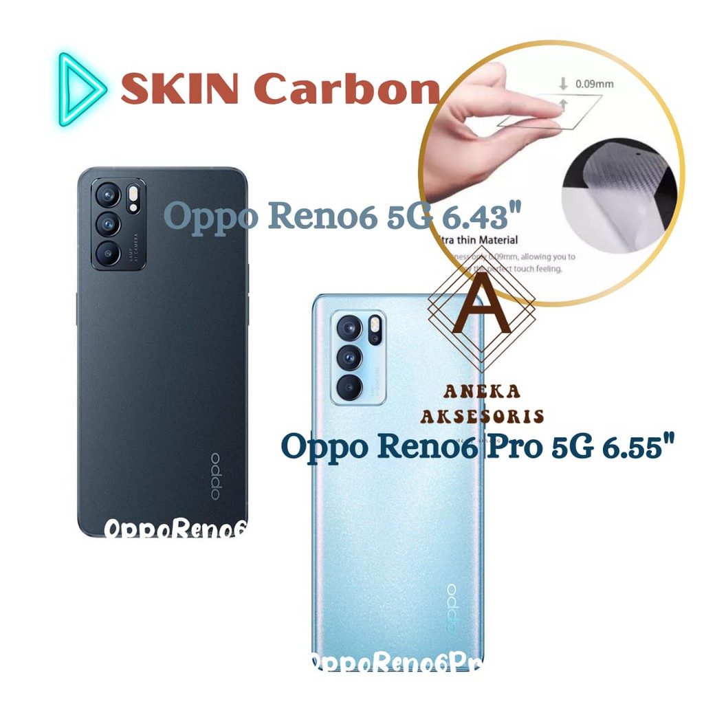 GARSKIN Sticker Carbon Oppo Reno 6 5G Reno 6 Pro 5G Skin Carbon Transparan Fiber