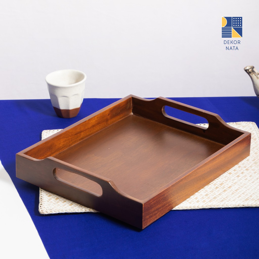 Dekornata Mikaela Walnut Tray Tatakan Kayu  Nampan Kayu  