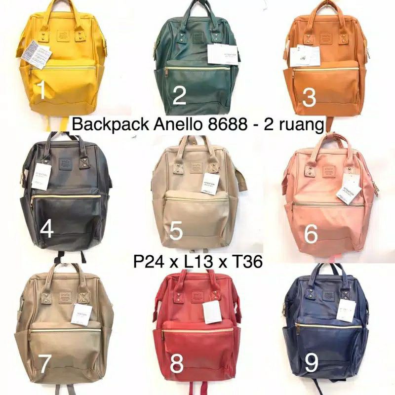 TAS RANSEL ANELLO KULIT LEATHER 8688 MEDIUM BACKPACK
