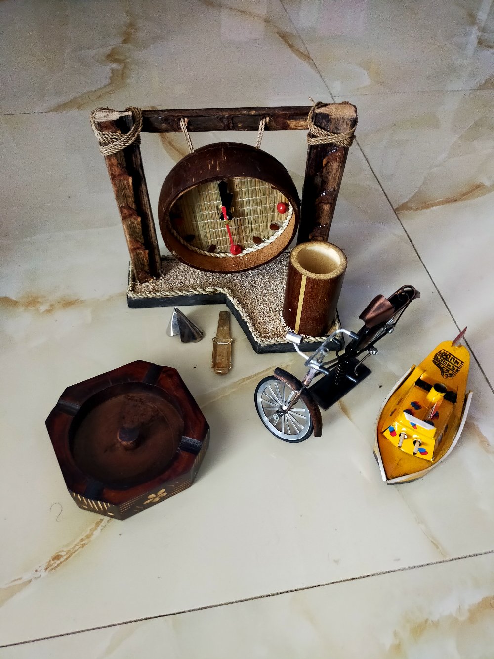 Asbak Kayu Etnik Kuik Bulat - Asbmrt01