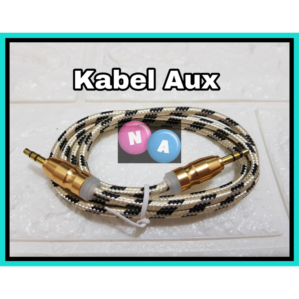 Kabel Aux 3.5mm Model Tali Sepatu 1 meter - Audio Cable Aux AC3