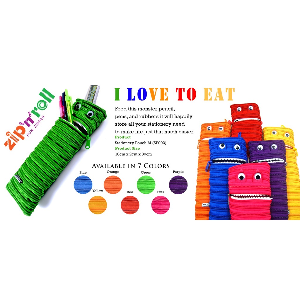 

ZIP N ROLL | Stationary Pouch Long Monster | Tempat Pensil | SP-002