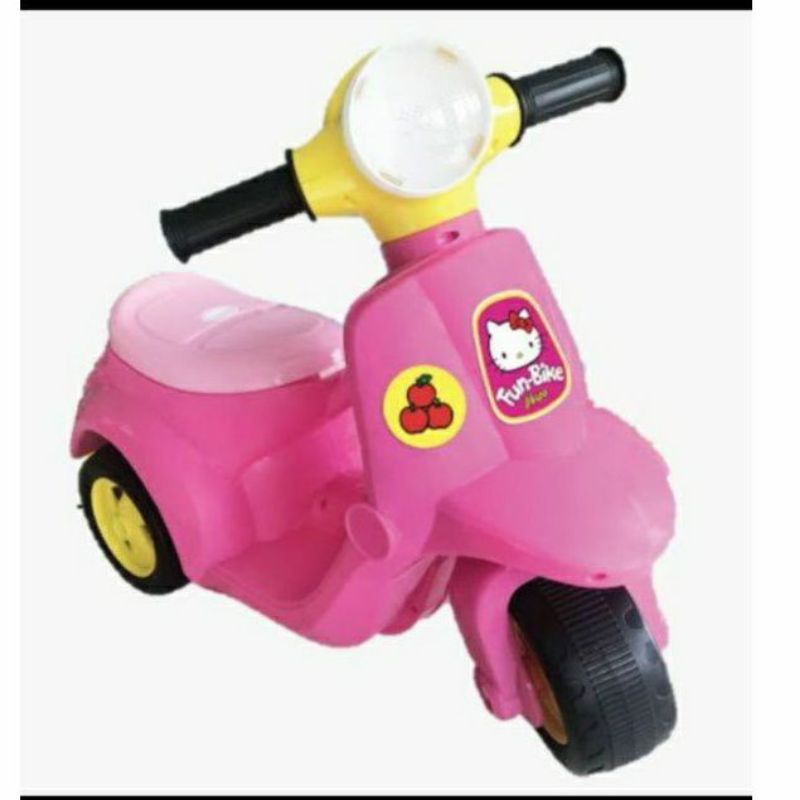 Vespa Musik fun bice Mainan Anak motor duduk dorong pink helokiti