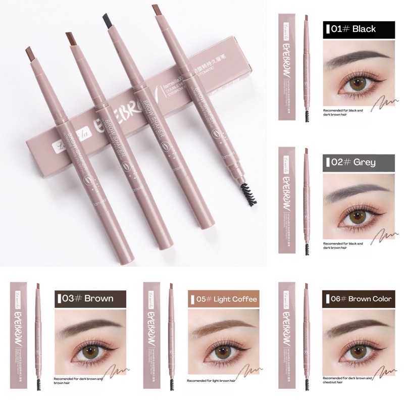 Lameila Pensil Alis Waterproof - Double Head Spin Automatic Eyebrow