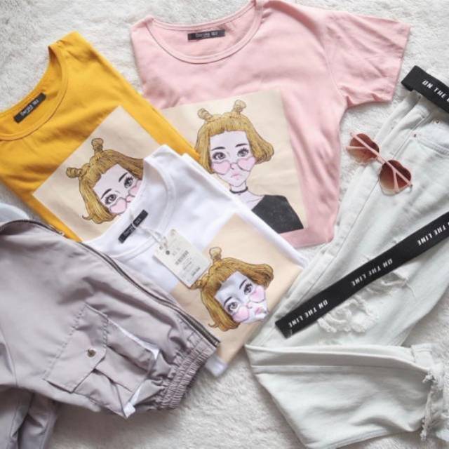 TUMBLR TEE GIRLTOP BAHAN KATUN BAJU  WANITA  OVERSIZE  