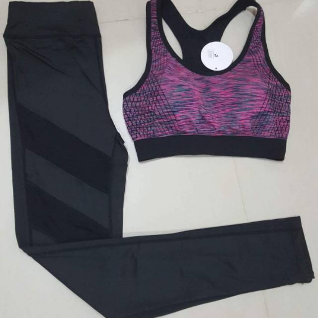 Sport Bra With Legging Mesh