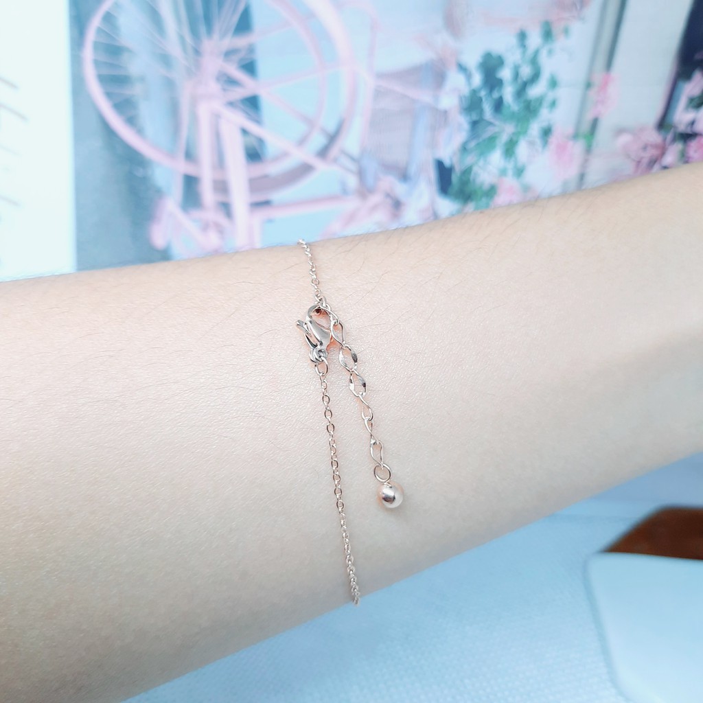 Gelang Titanium Korea Kpop Kdrama Import Rantai Buaya Crocodile Rose Gold - BB549