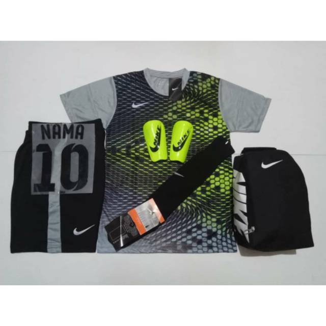 PAKET ALL IN ONE SETELAN NIKE FUTSAL/BOLA MURAH BISA UNTUK KAOS TEAM (Grey)