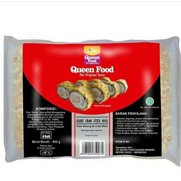 

SUSHI CRAB ROLL QUEENFOOD 4S [GO-SEND & GRAB EXPRESS READY]