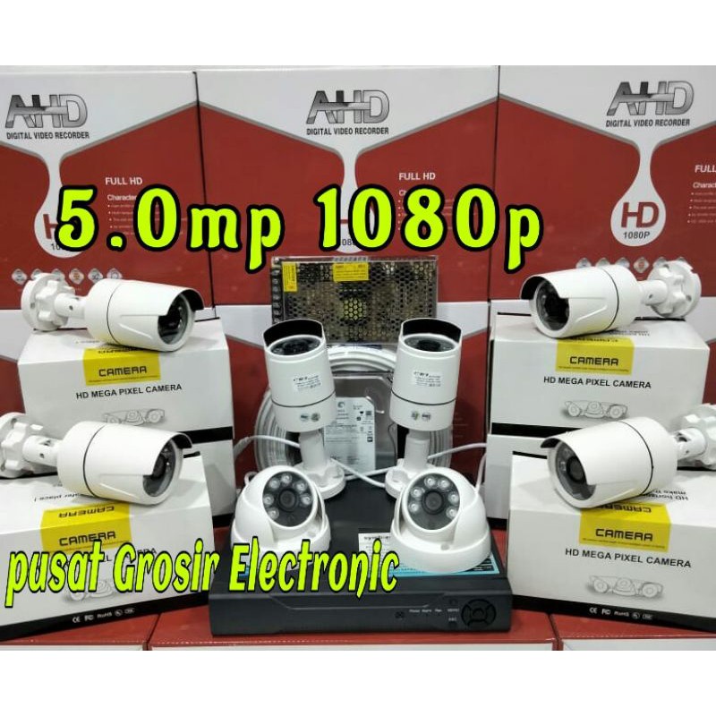 PAKET CCTV 8 CHANNEL 6 OUTDOOR 2 INDOOR TURBO 1080 5 MP