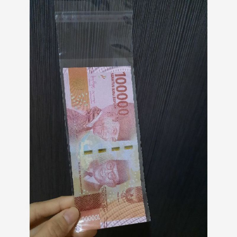 Plastik OPP size 7 x 15 cm isi 100 lbr bisa untuk buket uang/Plastik uang baquet