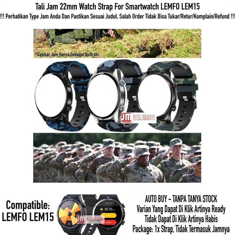 Camo Watch Strap Lemfo Lem15 Lem 15 - Tali Jam 22mm Motif Army Style