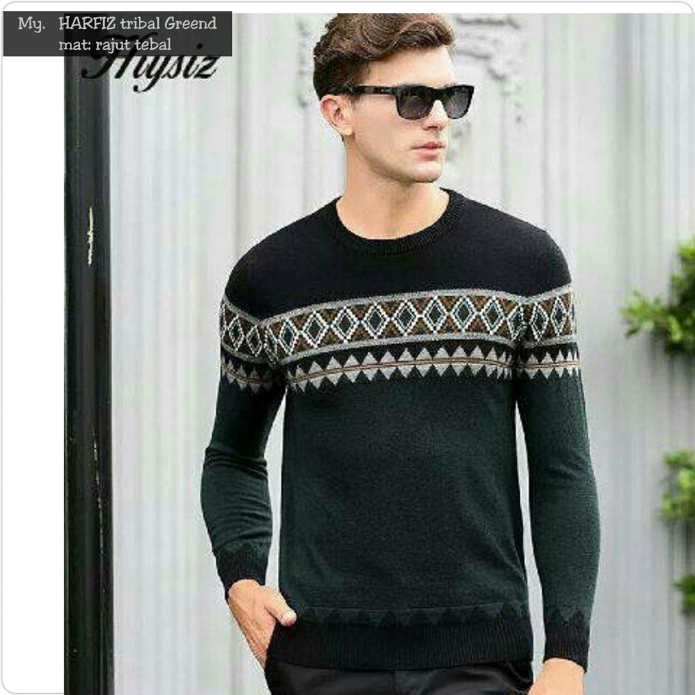 Pojok_fashion.co.id - SWEATER RAJUT HARFIZH TRIBAL 2 VARIASI WARNA