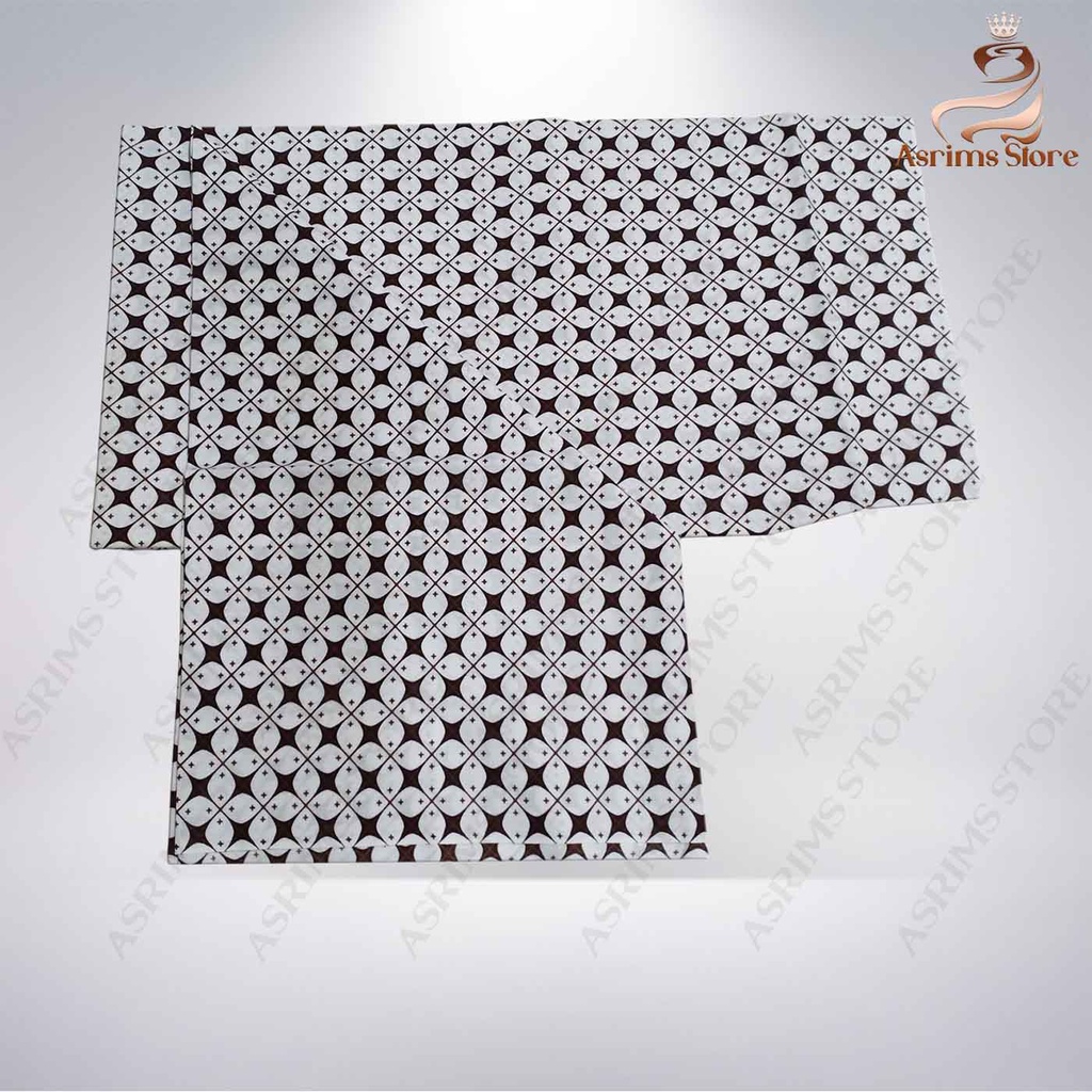 Kain Batik Jogja Jarik Batik Samping Kebat Jogjaan Hitam Putih Santoso AAA Premium Original-114