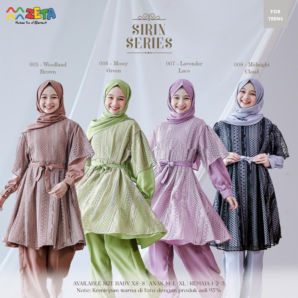 SETELAN MUSLIM ANAK SIRIN SERIES 05-08 BY ZETA OUTFIT SETELAN ANAK PREMIUM MIX BRUKAT