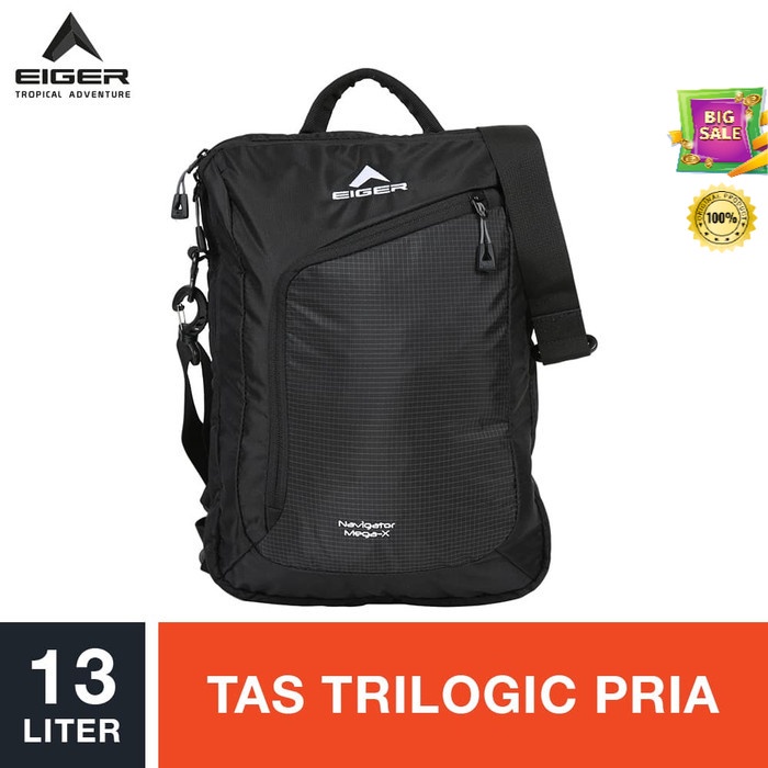 NEW Tas Navigator Mega-X Trilogic Bag - Black / Tas Trilogic Pria Promo Semua