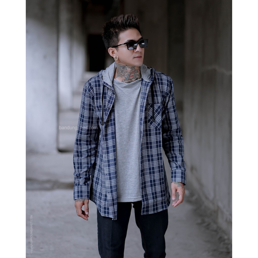 KEMEJA PLANEL HOODIE 2IN 1 // KEMEJA PLANEL HOODIE DOBEL KAOS LENGAN PANJANG