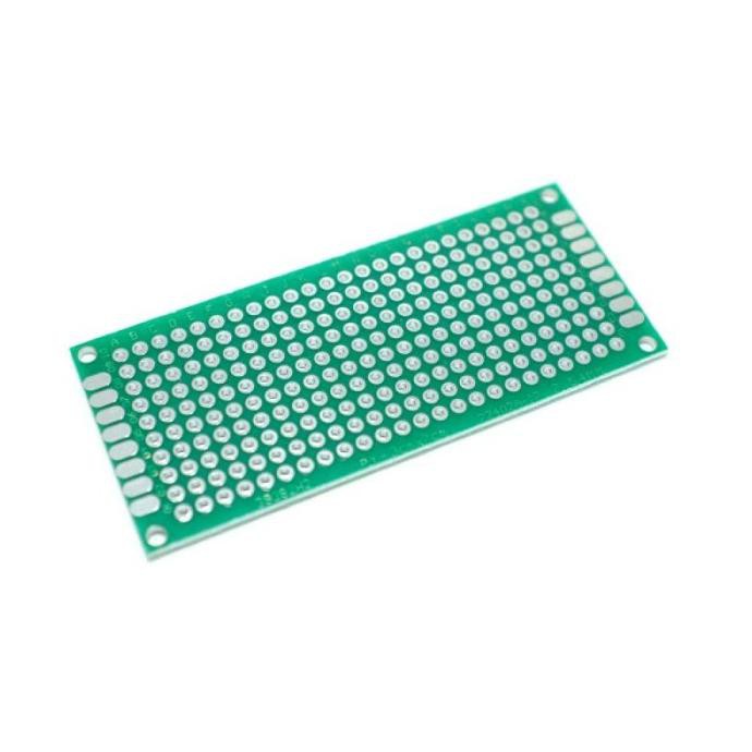 Pcb Bolong Lubang Ic Dot Matrix Double Layer Fr4 Fiber Hijau 3X7 Cm Efgad774 Kualitas Baik
